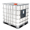 New 1000 Litres UN Approved Chemical Grade Clear IBC Tank or Flowbin on Steel Pallet