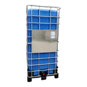 1500 litre blue ibc tanks on steel pallets