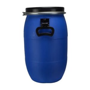 30 litre open top blue plastic drum side