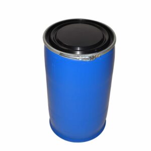 300 litre open top blue plastic drums